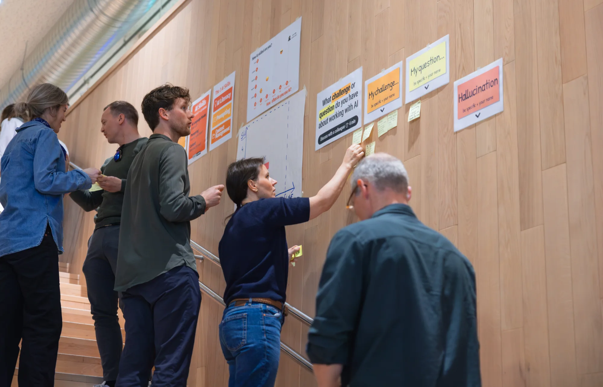 Participants working on a post-it exercise during the on-site session