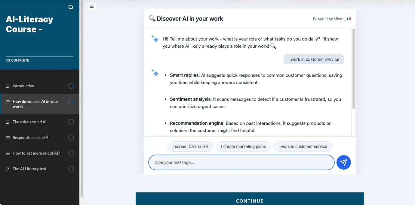 Interactive AI coach to practice with